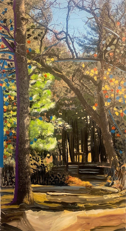 LATE SEPTEMBERS PATH | acrylic on photo, 60 x 36 inches | © Judith Meyer 2021