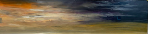 SKYSCAPE, AUTUMN SUNRISE | mixed media, 21 x 84 inches | © Judith Meyer 2023