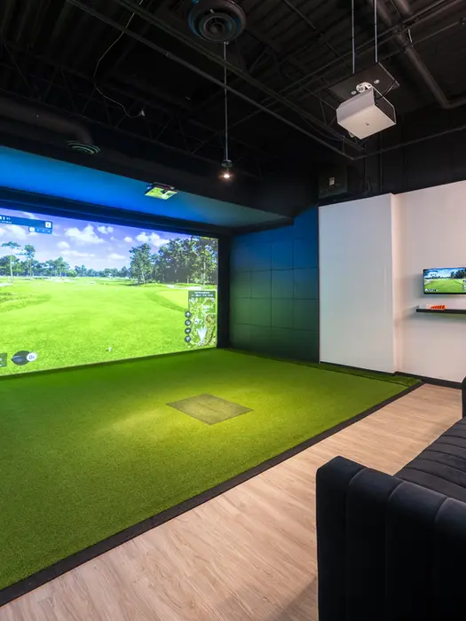 Bay 6 at Simulinks Indoor Golf in Burlington, Ontario.