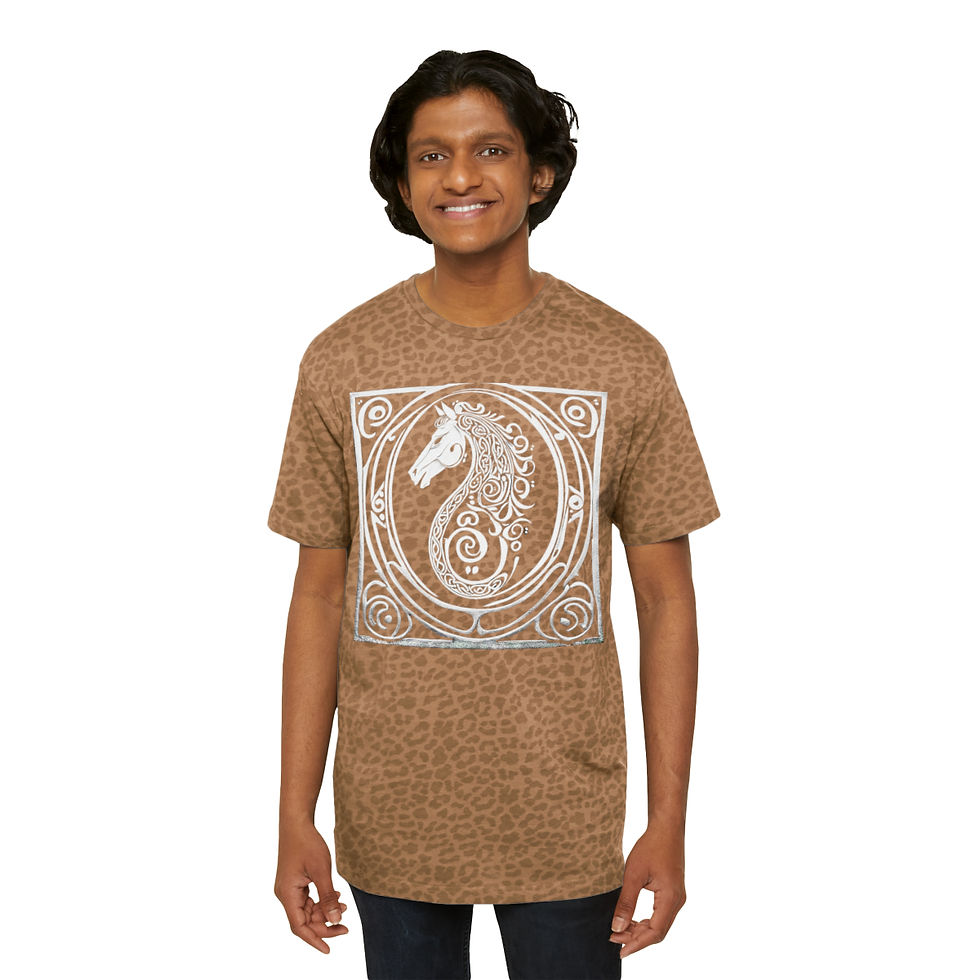 Thumbnail: My World Bass/Celtic Horse Logo Front/Back Men's Fine Jersey Tee
