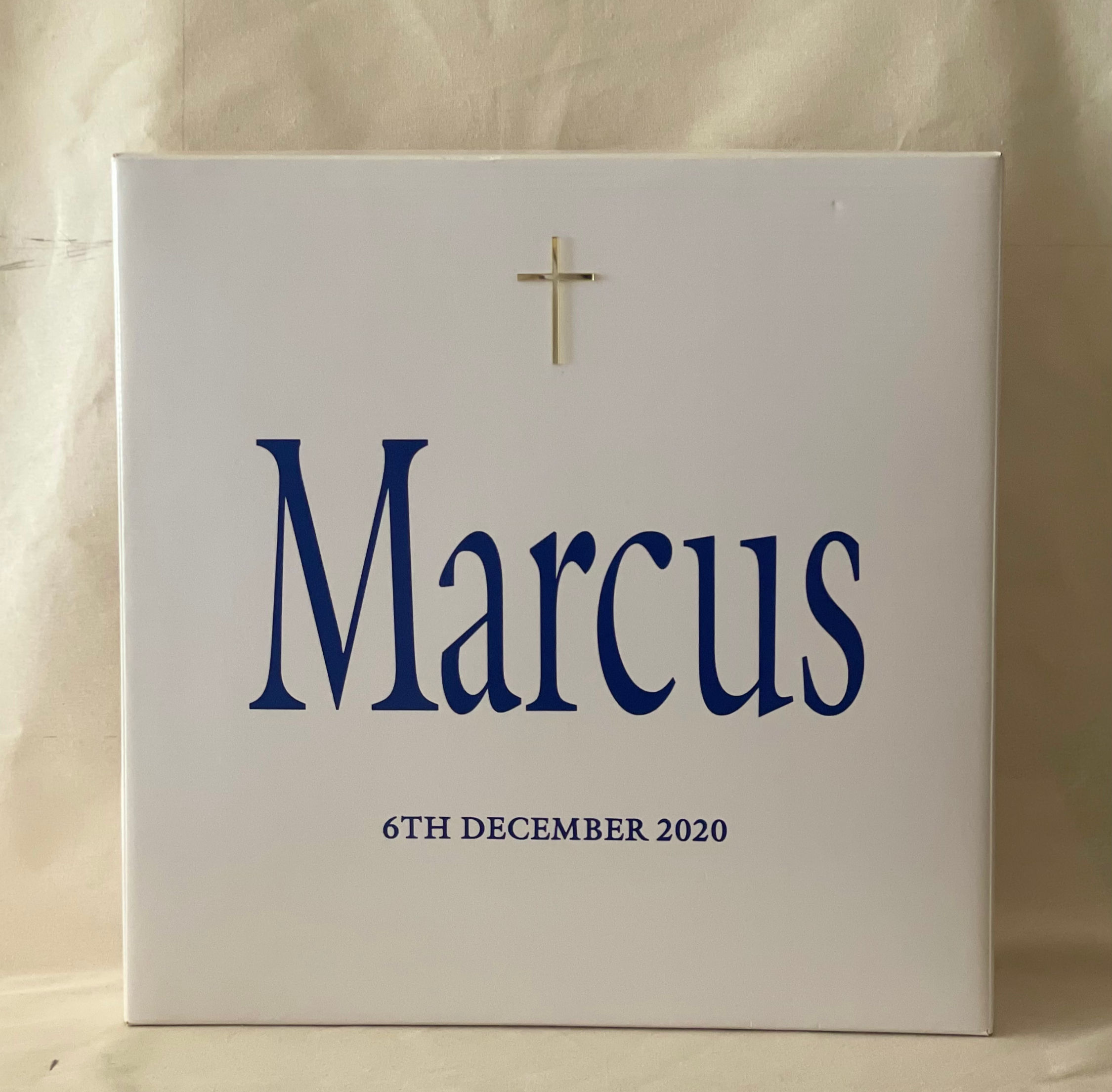 Personalised Christening & Baptism Boxes - Cardboard with Vinyl letters