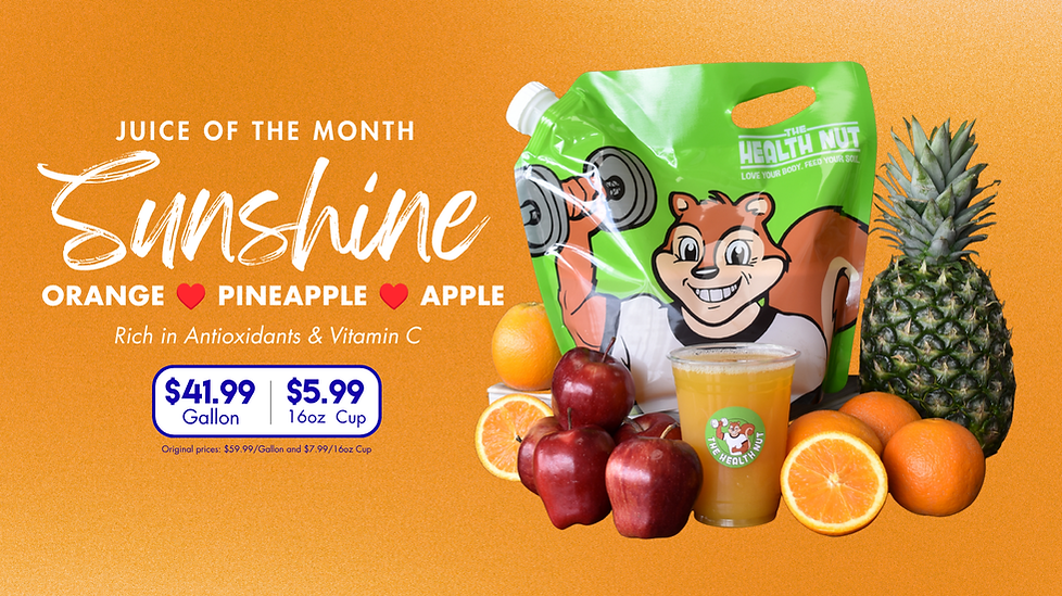 sunshine cold pressed juice of the month the health nut rgv menu mcallen edinburg mission 