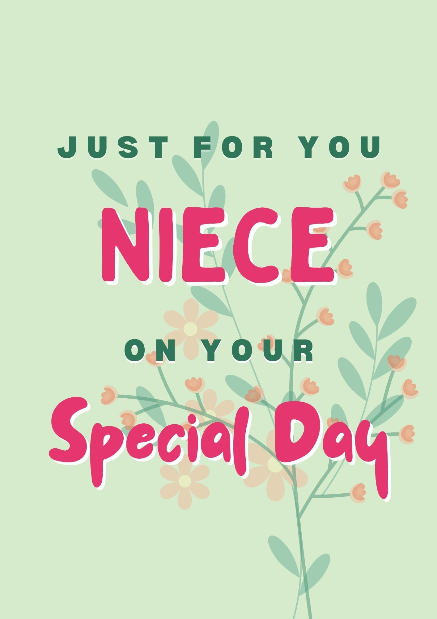 Just For You Niece On Your Special Day