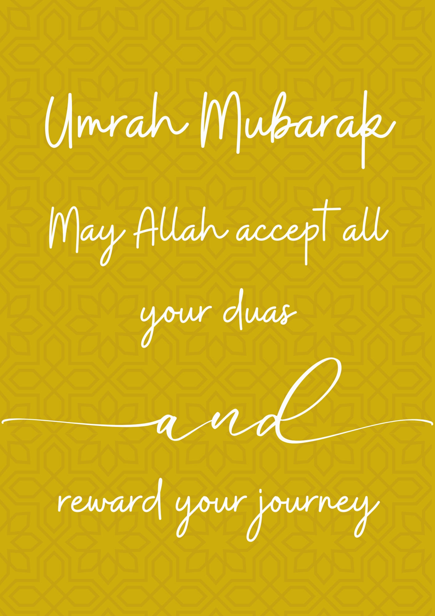Umrah Mubarak Yellow Geometric