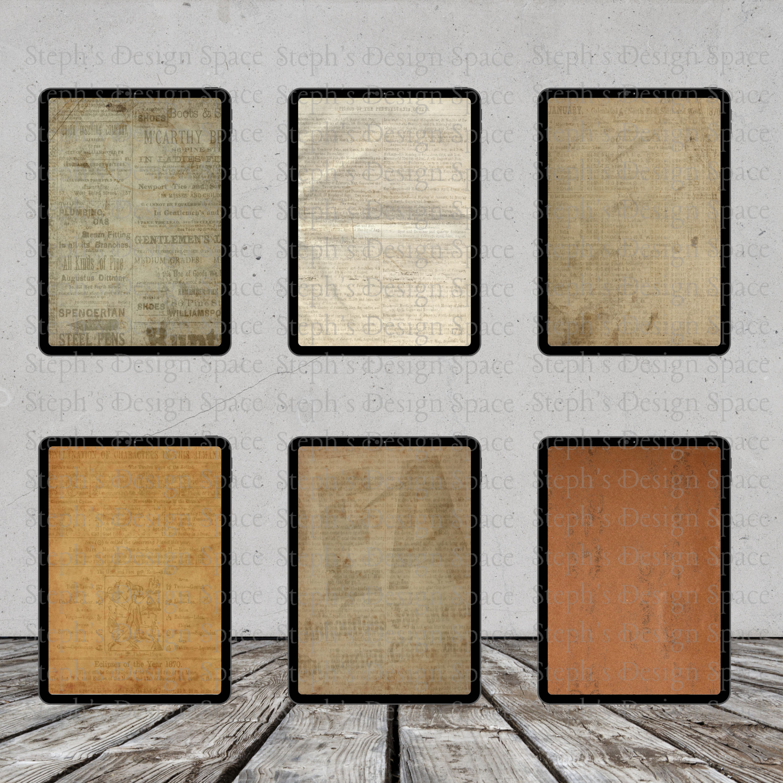 *** Print & Ship*** Old Paper Texture Backgrounds Vertical Layout