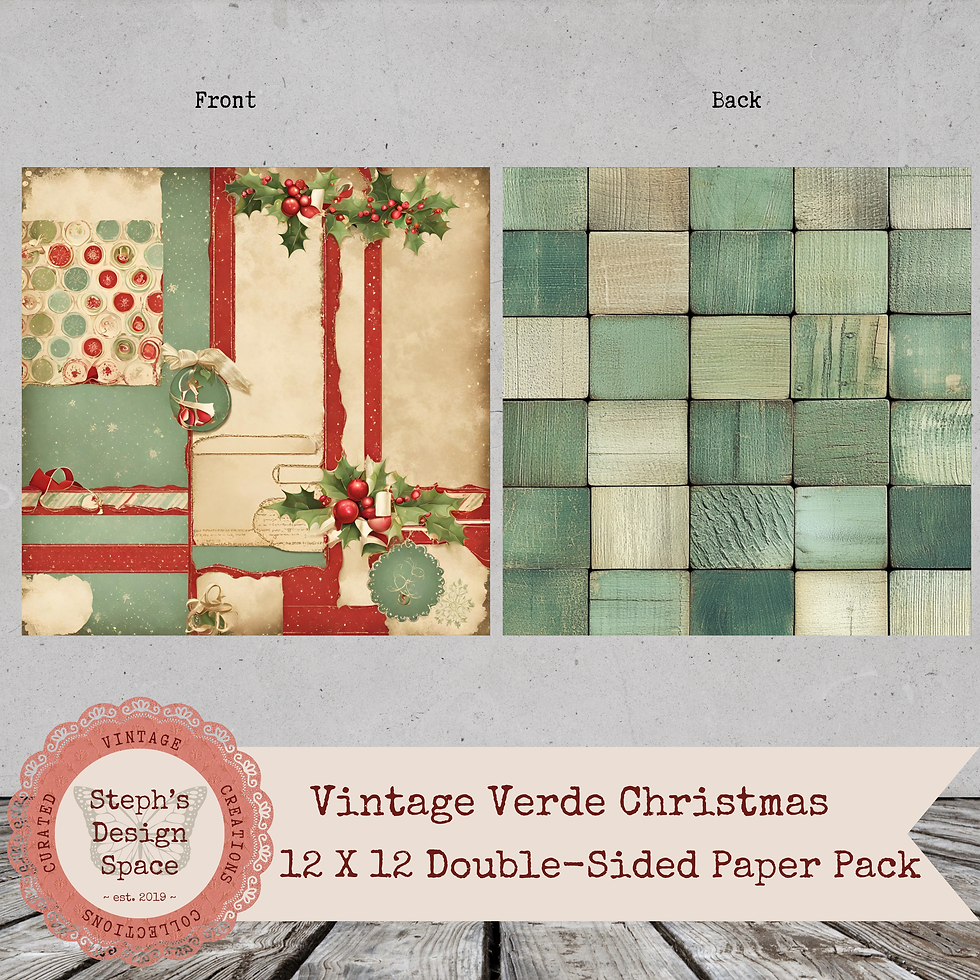 Thumbnail: Vintage Verde Christmas 12X 12 Double Sided Paper Pack