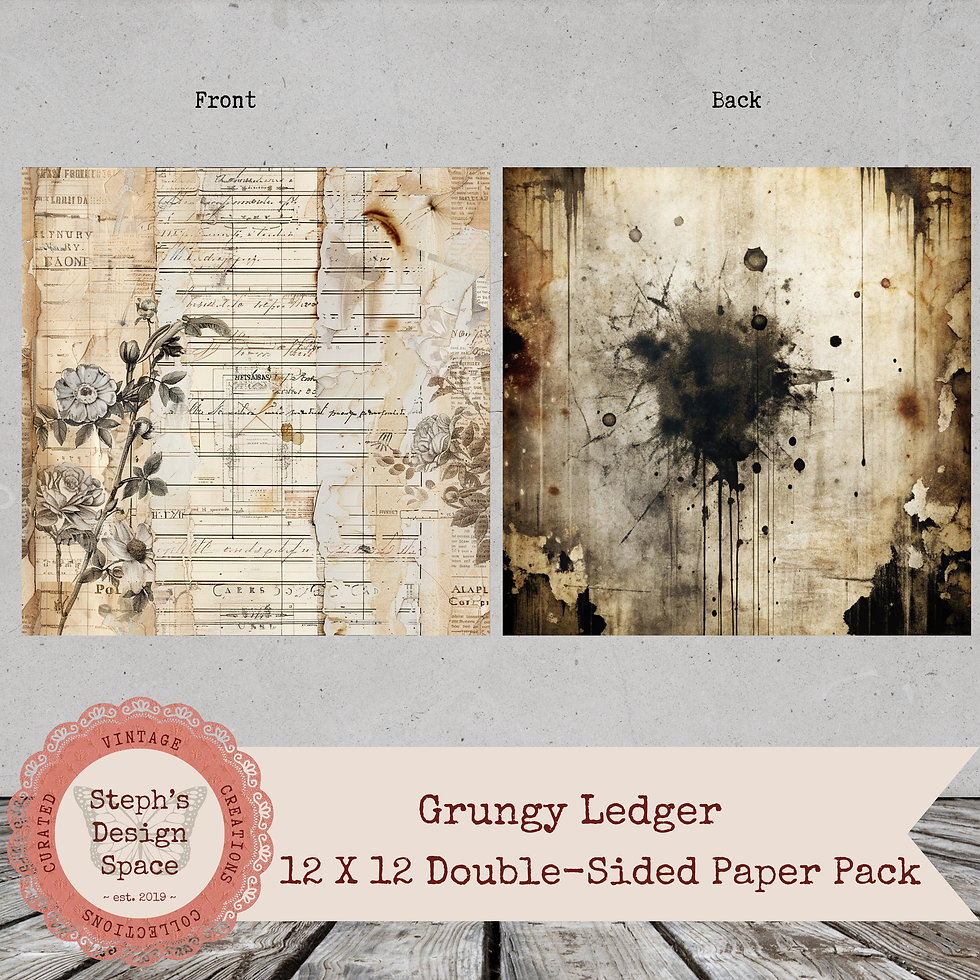 Miniatura: 12 X12 Double Sided Grungy Ledger Paper Pack