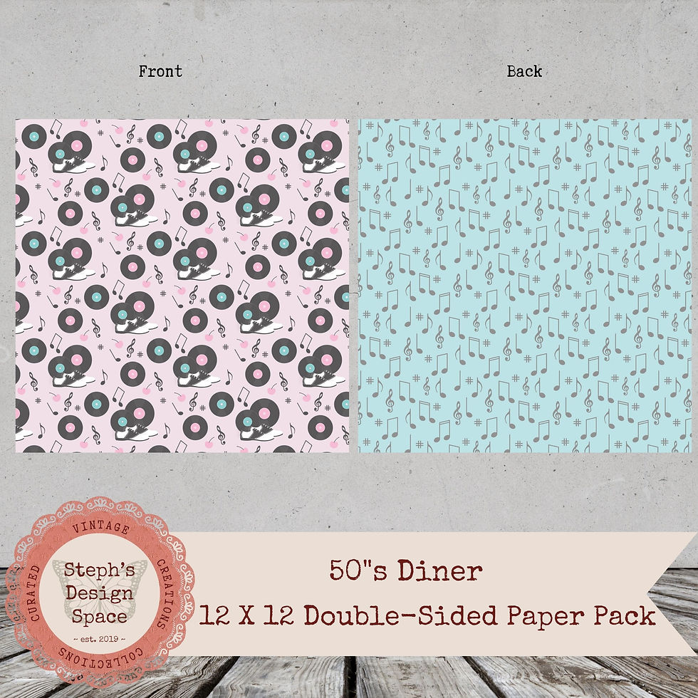 Thumbnail: 50's Diner 12x12 Double Sided Paper Pack