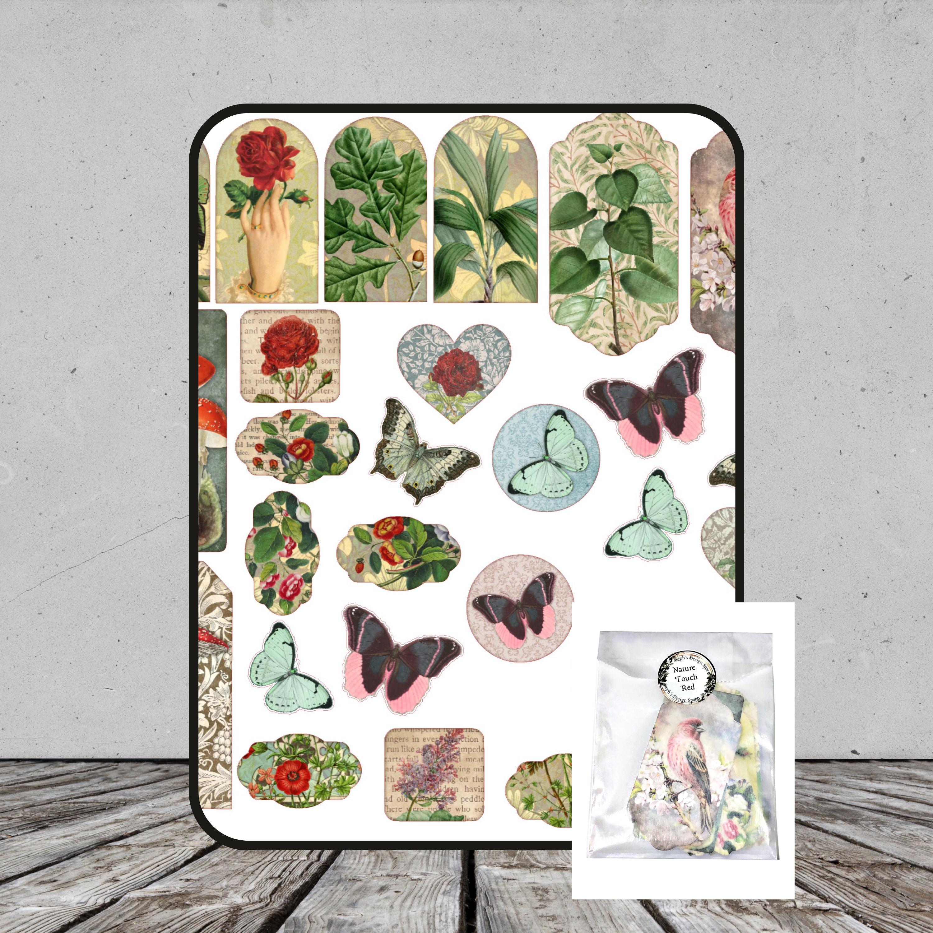 Nature Touch of Red Die-Cut Ephemera Pack