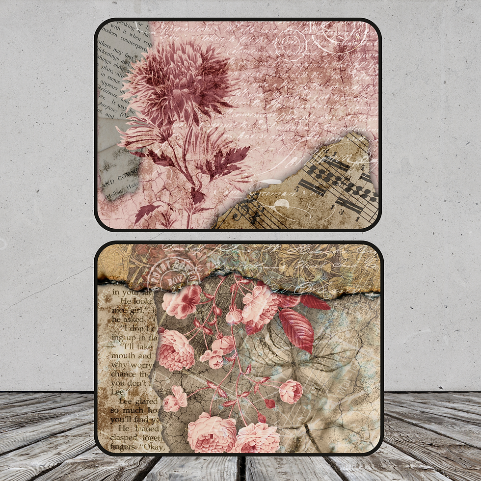 Thumbnail: *Digital Only* Grunge Rose Background Papers Horizontal Layout