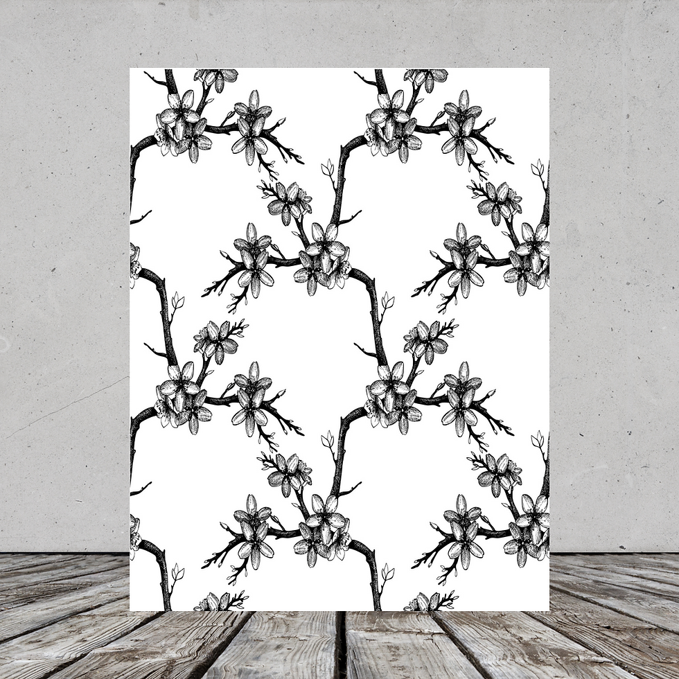 Miniatura: *Print and Ship*Black and White Floral Backgrounds