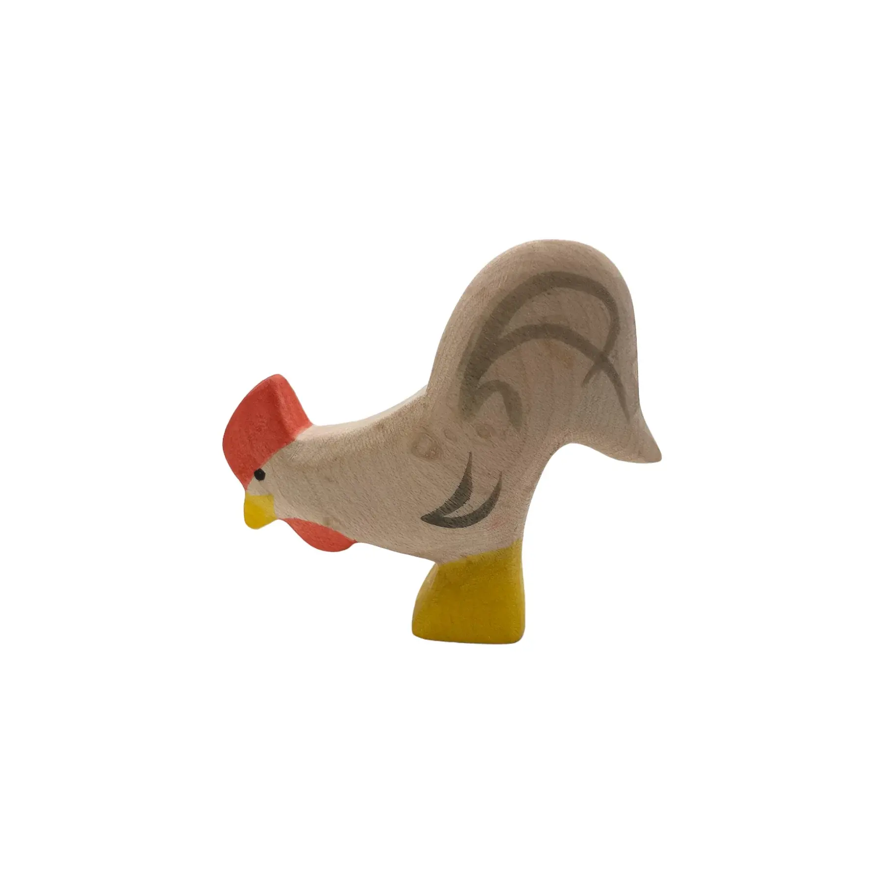 Handcrafted Open Ended Wooden Toy Farm Animal - Rooster White