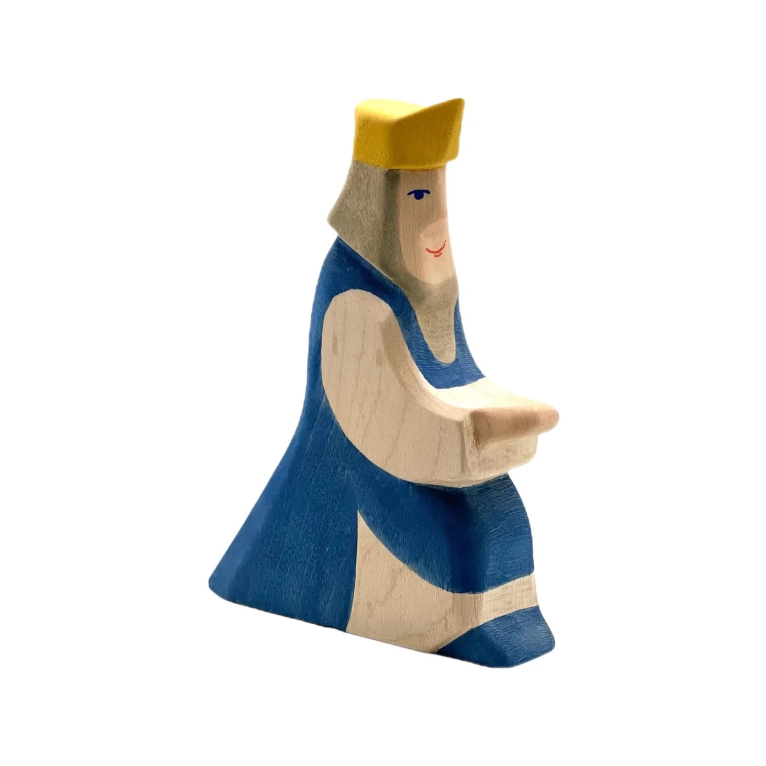 Handcrafted Open Ended Wooden Toy Figure Fairy Tale - King blue II