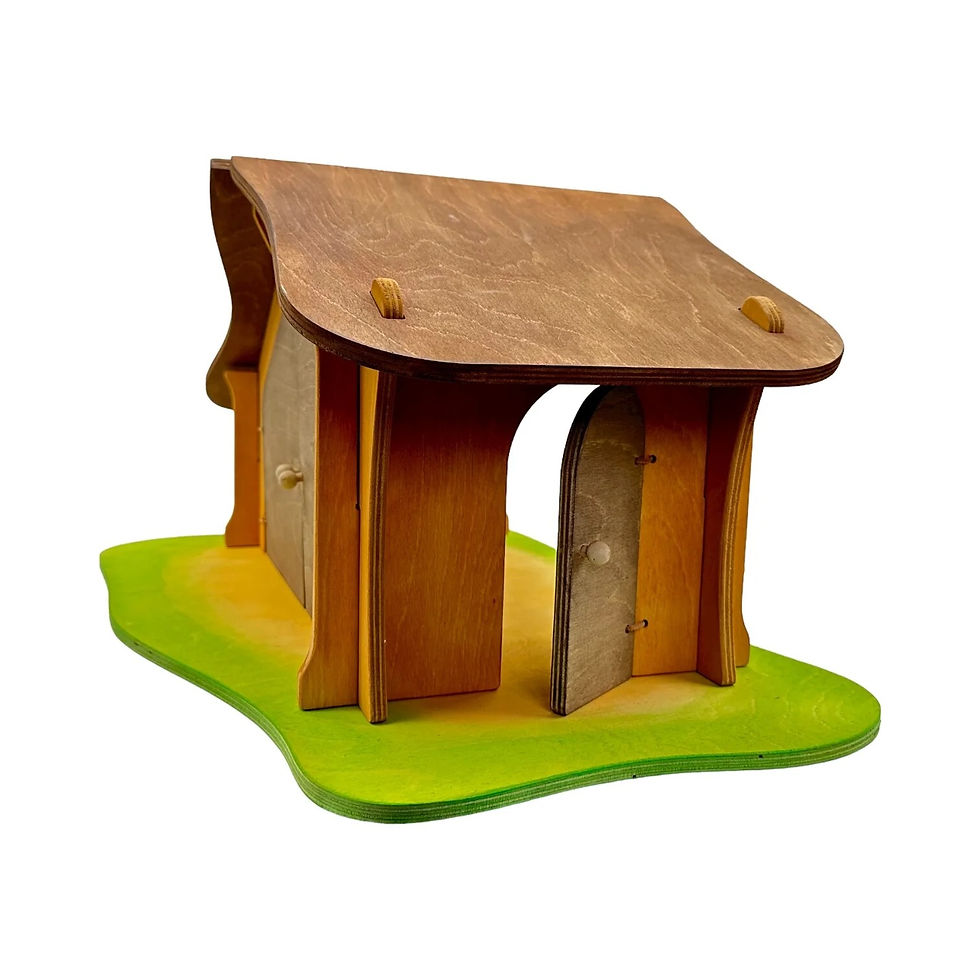 Thumbnail: Handcrafted Wooden Nativity Stable with Star and Bird Perch
