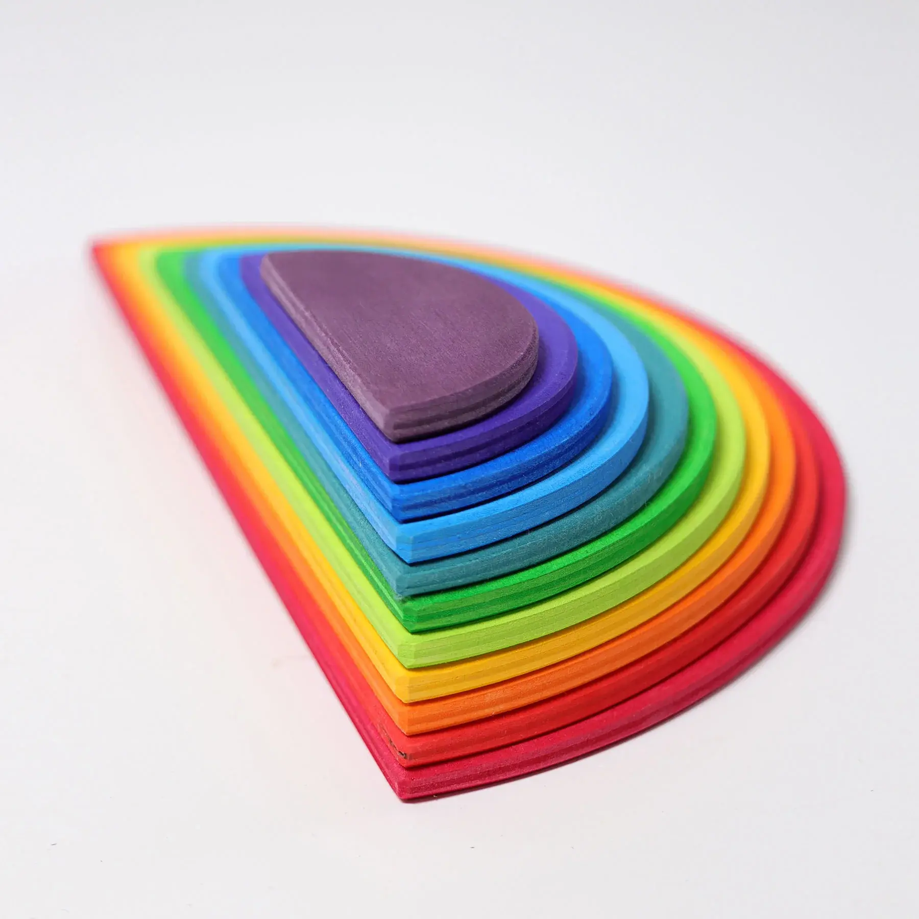 11 Pcs Large Wooden Rainbow Stacking Semi-Circles