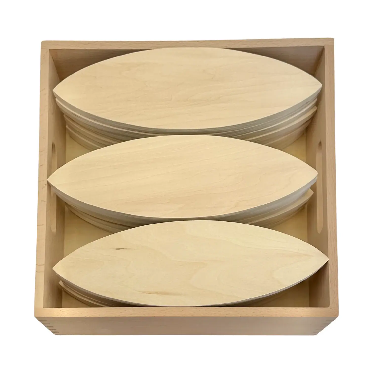 Natural Wooden Petal Mandala Platforms with Storage Tray - 24pcs