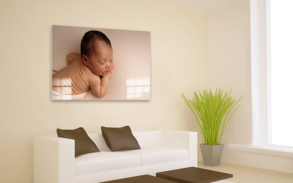 Photo of acrylic wall art featuring newborn baby from Newborn Baby Shoot Hull
