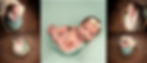 Gallery of 5 images of newborn baby girl in mint green themed photoshoot using wooden props mint green wraps, headbands, accessories and backdrop in Mini Newborn Photoshoot Hull, East Yorkshire, North Yorkshire and North Lincolnshire