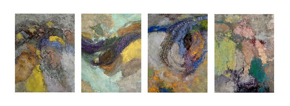 Hopscotching Through Time (4 pieces series) | Oil