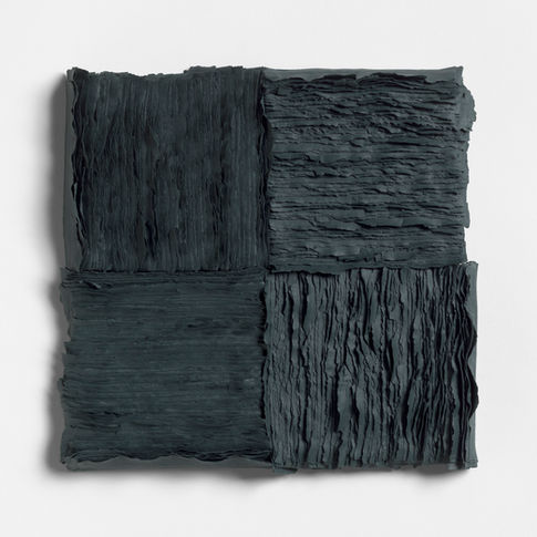 porcelain artwork Swell 4 quarters each made up of thin layers of porcelain by Sara Dodd