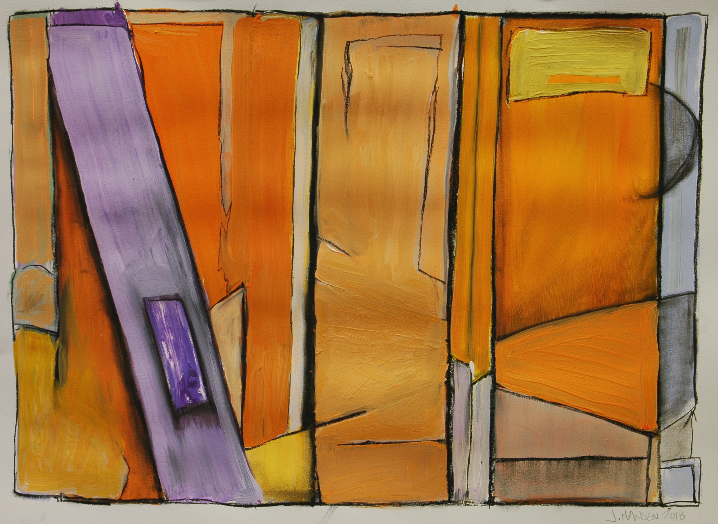 Three Orange Panels
