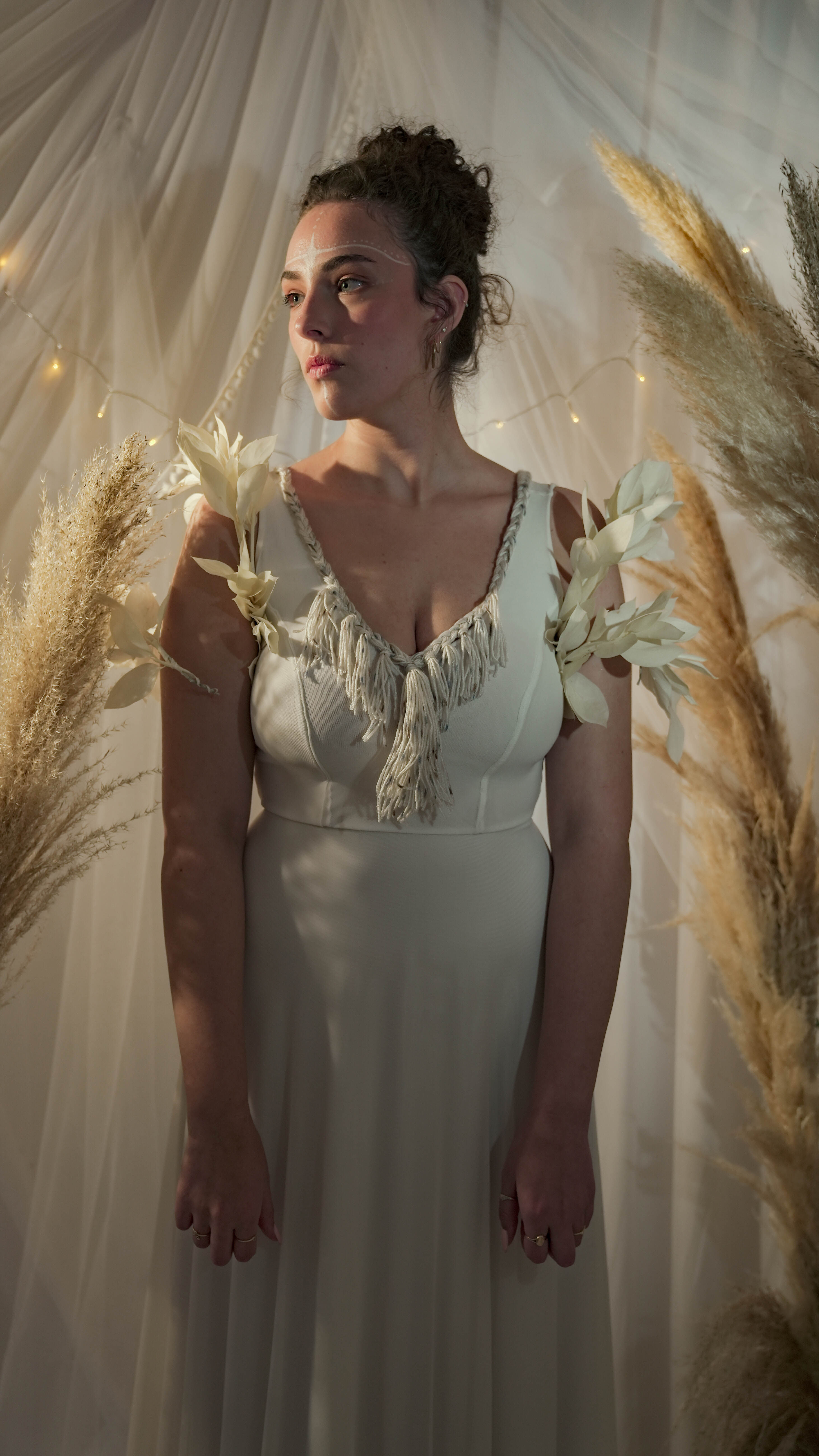 שמלת MOONFLOWER פרנזים מצמר