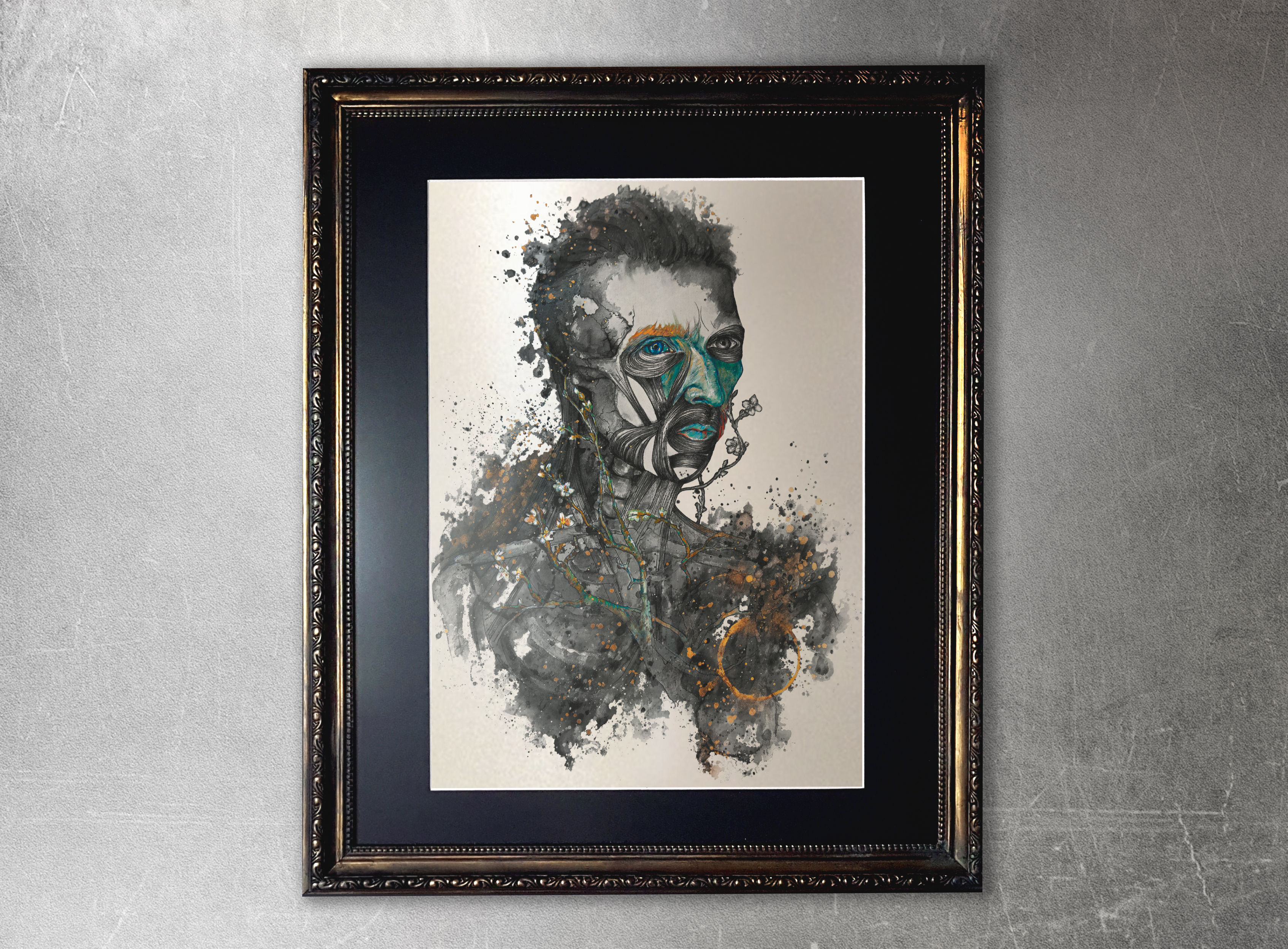 Ira A3 one-off gold-leaf pearl print