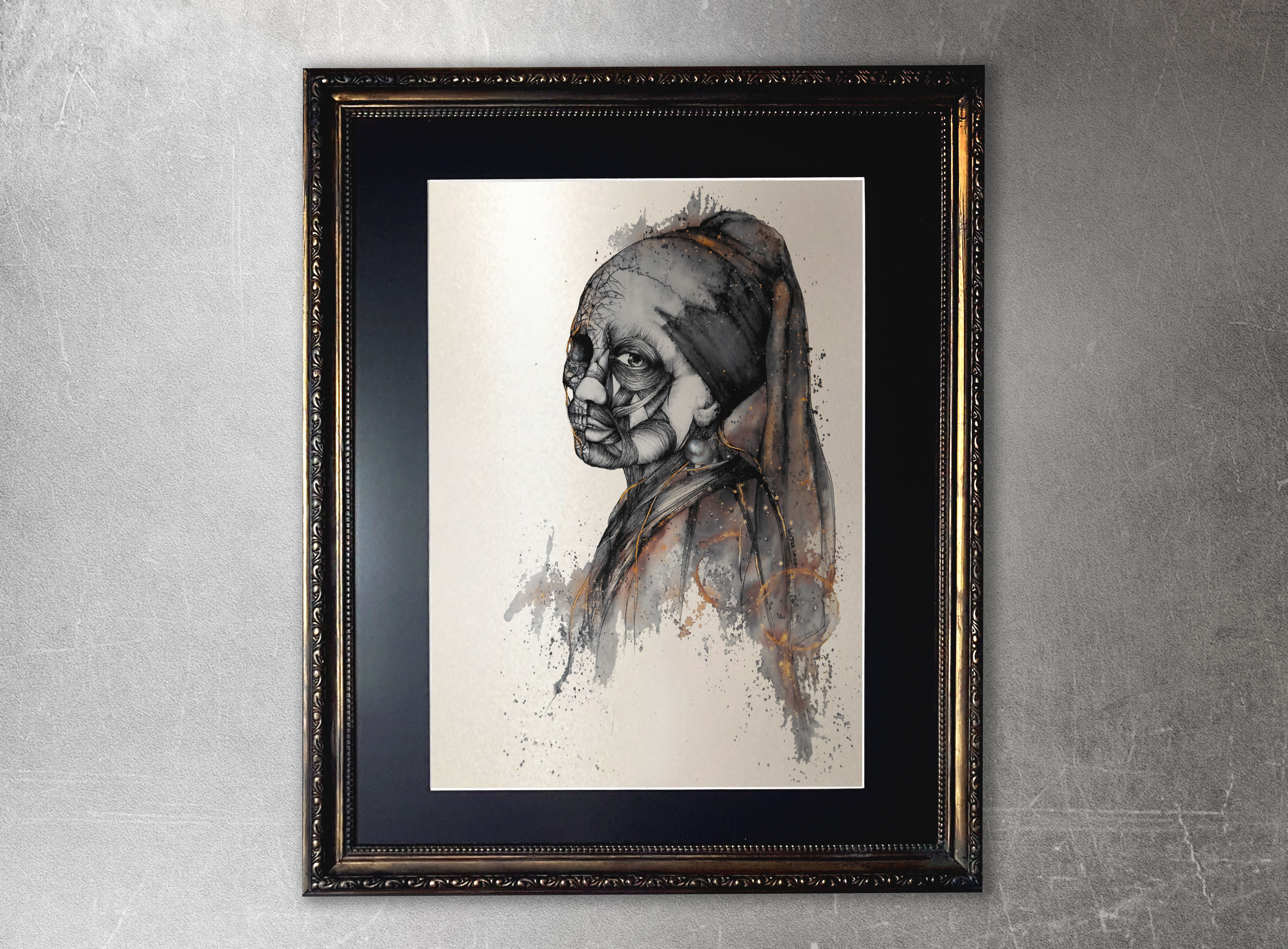 Luxuria A3 one-off gold-leaf pearl print