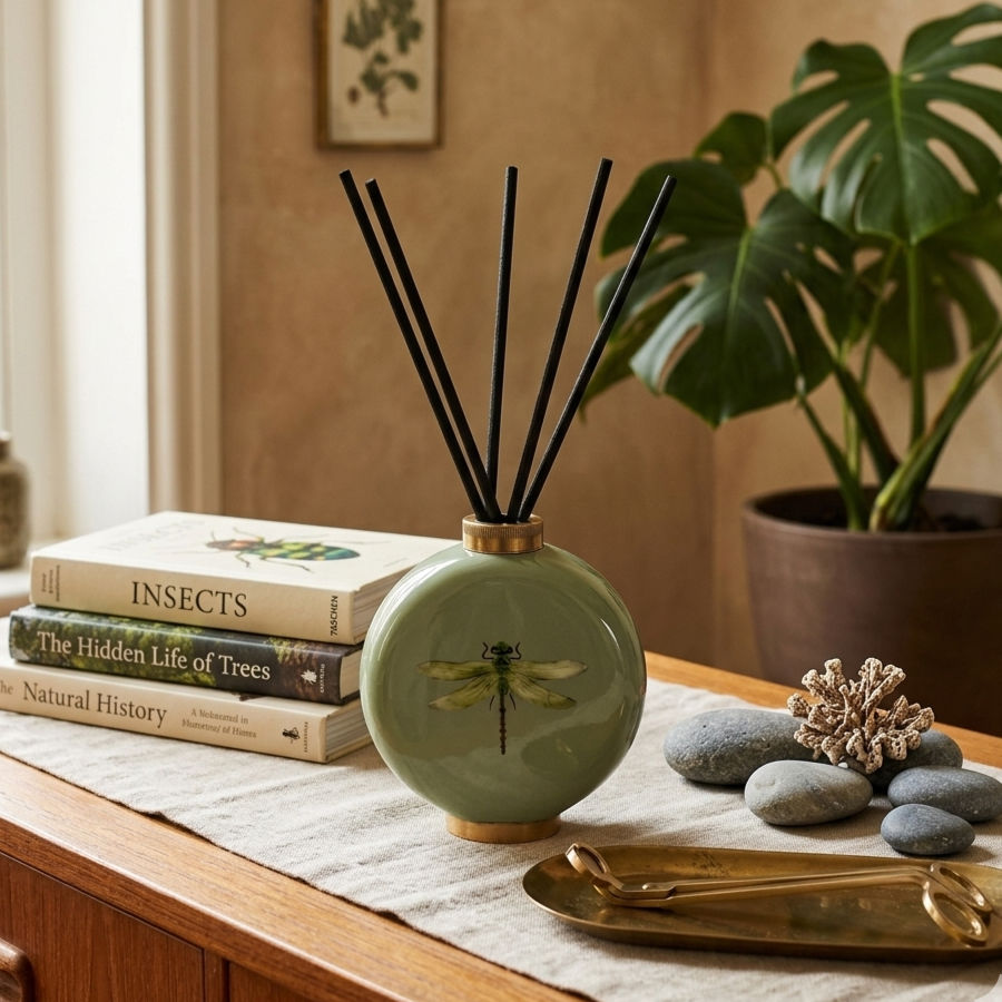 Thumbnail: Enamel and Brass Bottle - Dragonfly