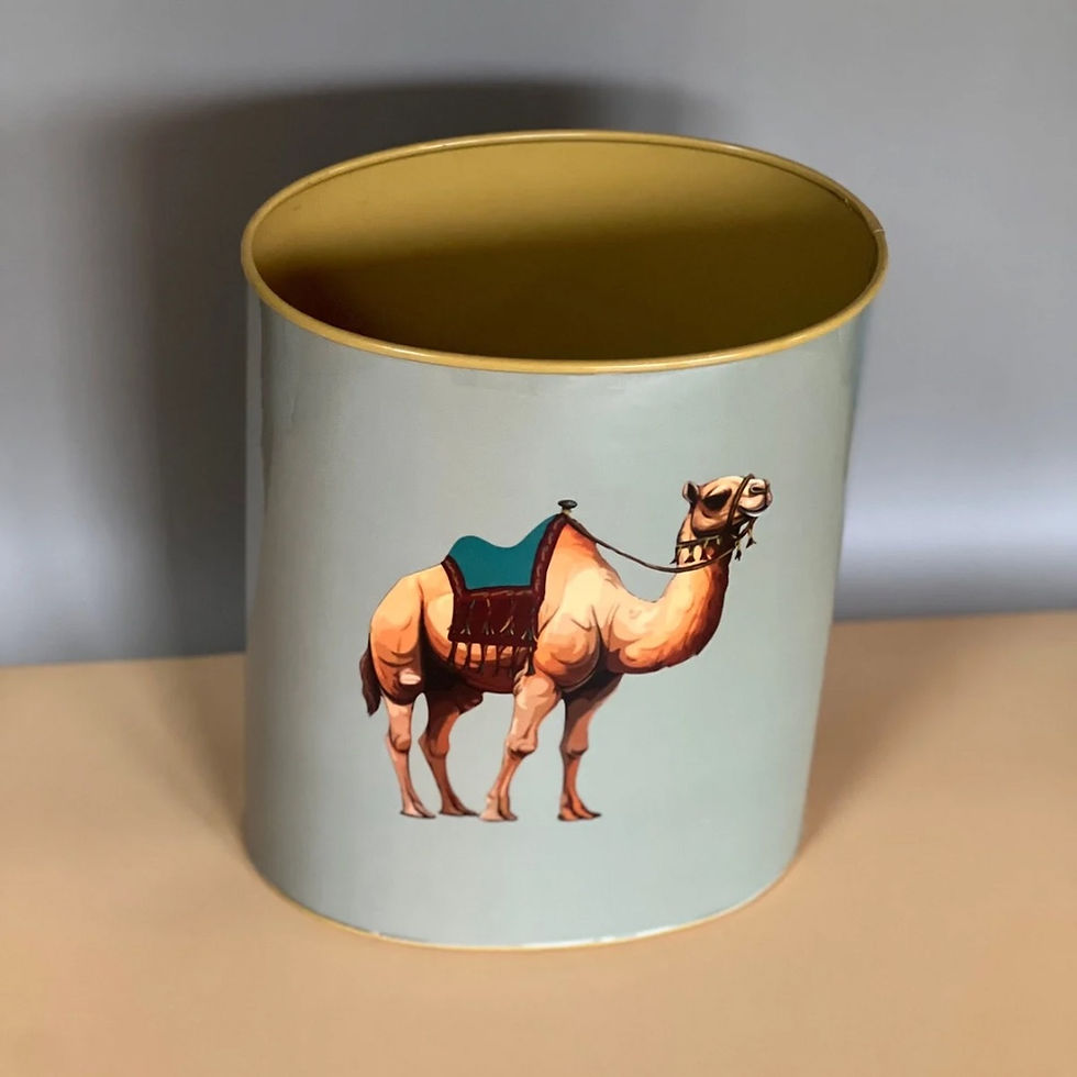 Thumbnail: Decorative Waste Paper Bin - Camel