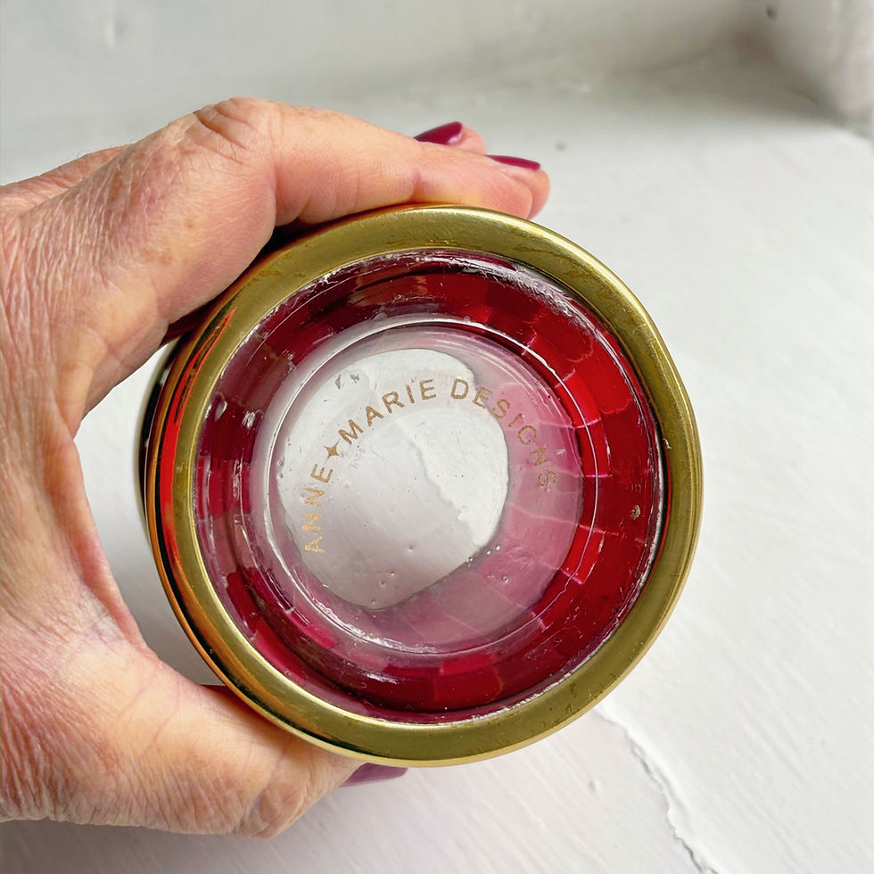 Thumbnail: Handmade Striped Glass Tealight Holder