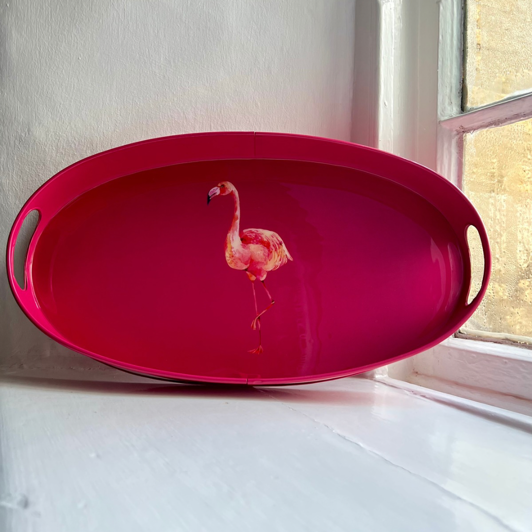 “Seconds” Oval Tray | Flamingo | Large