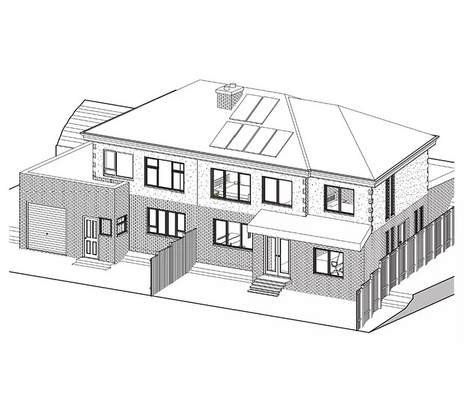 Planning application drawings prepared by architectural designer in London