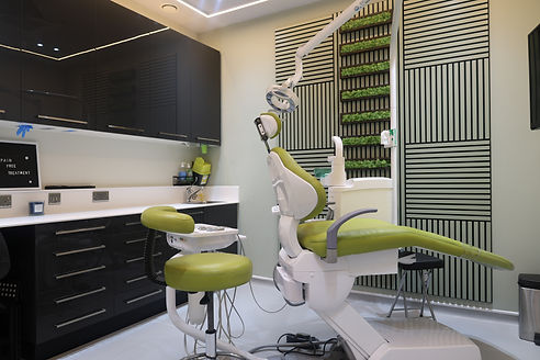 Dental practice design with clean lines and soft finishes.