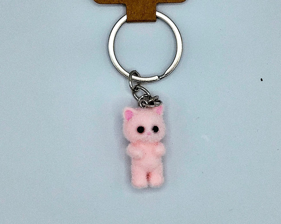Thumbnail: Flocked Cat Keychains