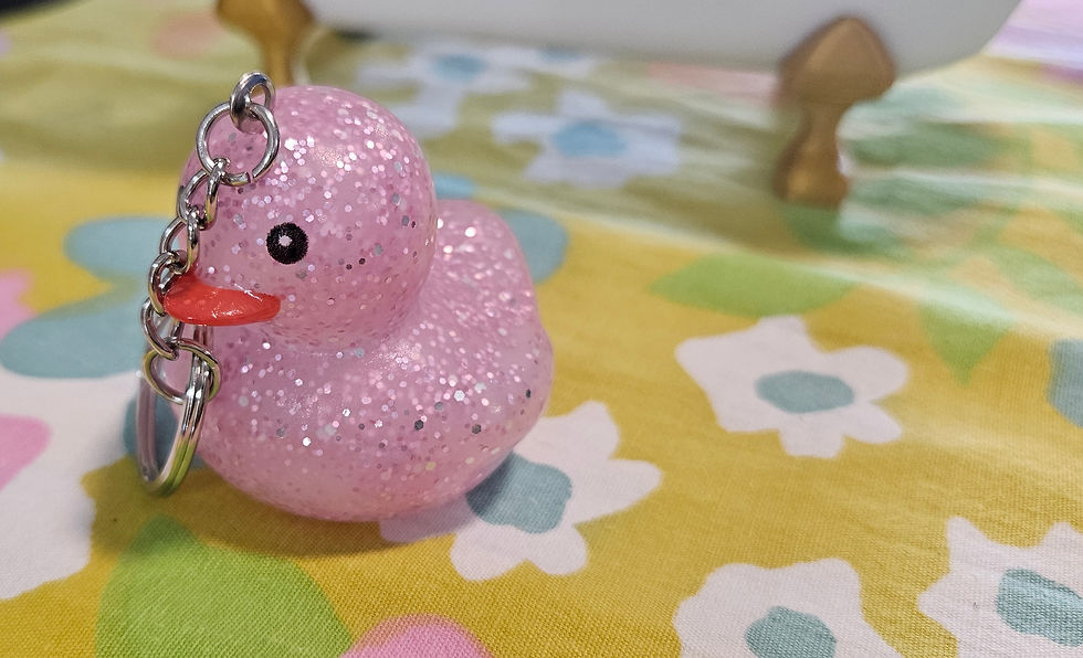 Thumbnail: Glitter Rubber Duck Keychain