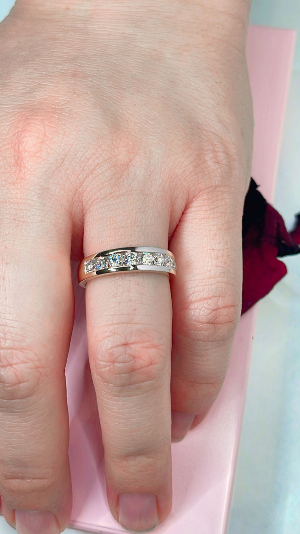 Thumbnail: Lumina 18ct Yellow Gold Diamond Half Eternity Wedding band