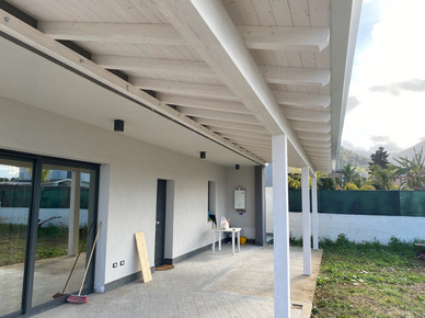 TETTOIA AD UNA FALDA 11.00 X 2.50 m CON TEGOLE WIERER GRIGIE