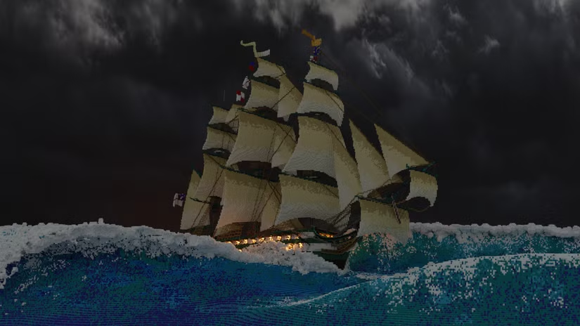 "The Tempest": a massive depiction of a ship in troubled waters, created by a devoted fan, perhaps one in a two week phase (although this probably took months) Source: Screenrant