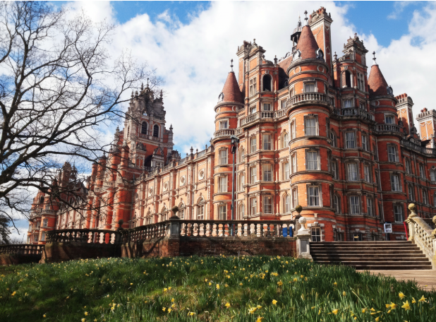 Royal Holloway, University of London Founder’s Building. Photo credit: Caitlin Loehr.