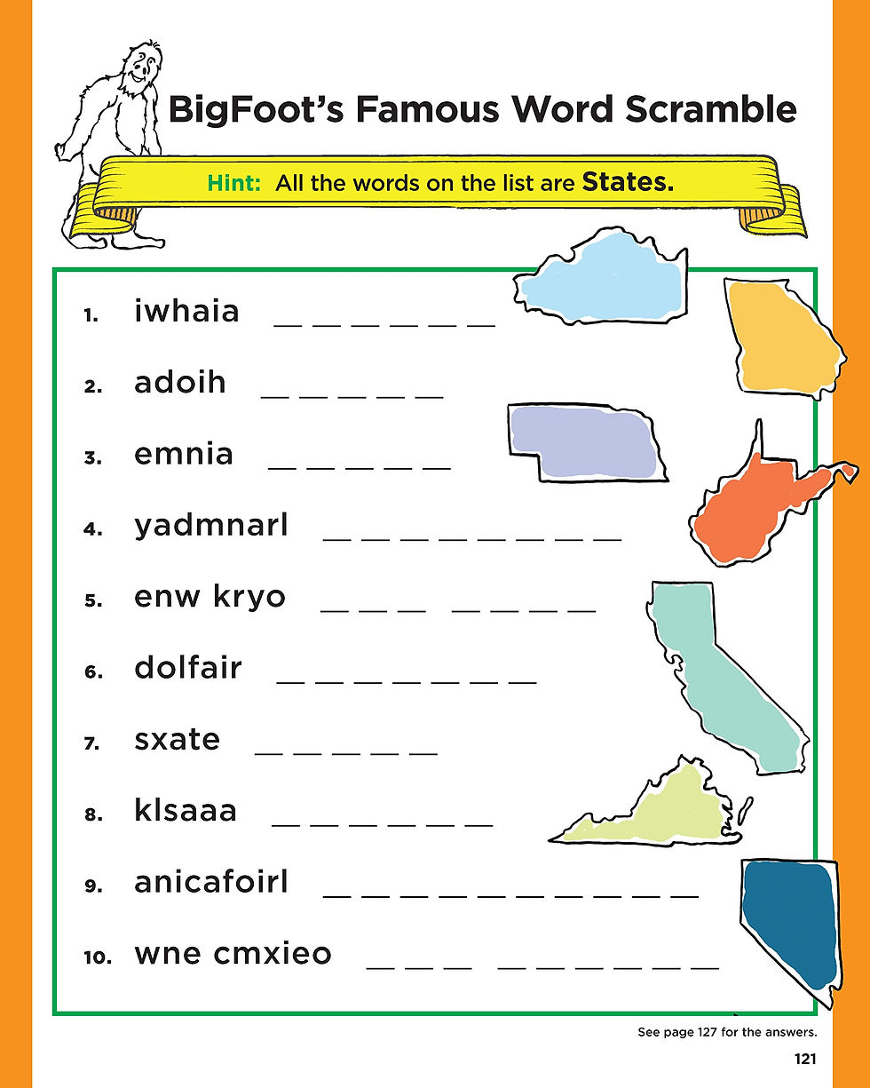 Thumbnail: Bigfoot Fun Book - Puzzles, coloring pages, fun facts!