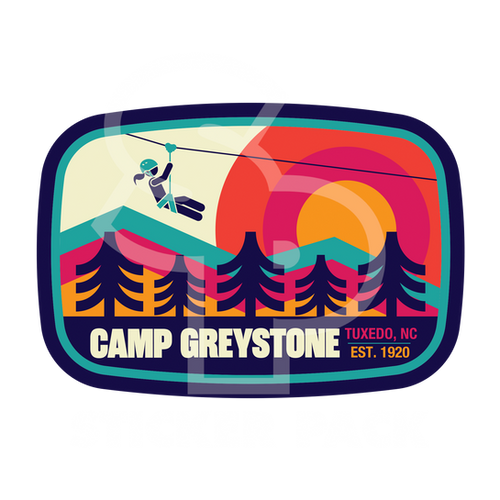 Retro Sky Zip Line Sticker | The Greystone Store