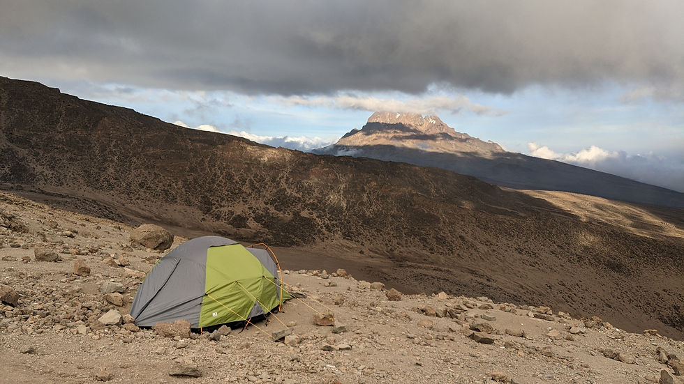 Local Moshi Adventures tent at altitude on Mt. Kilimanjaro