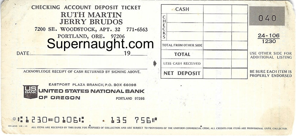 jerry brudos checking account