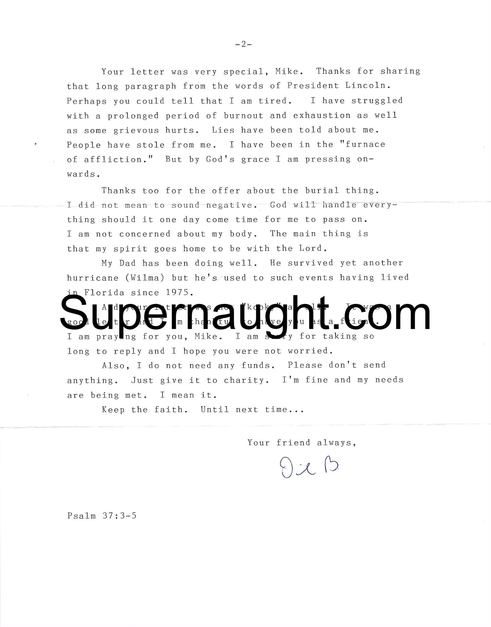 David Berkowitz Signed Letter and Envelope Set