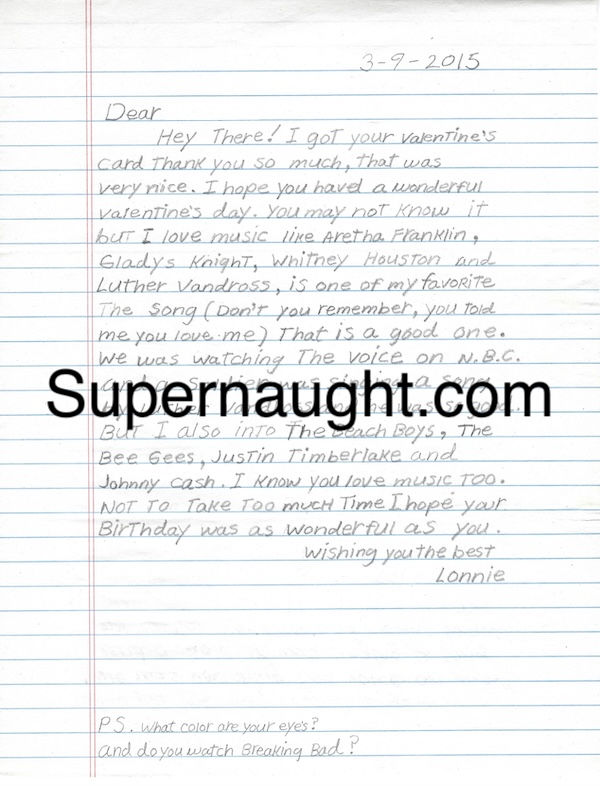 lonnie Franklin letter and envelope set both signed grim sleeper serial killer
