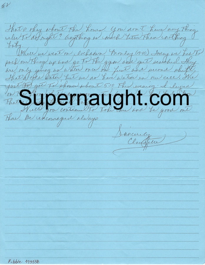 claudette kibble letter