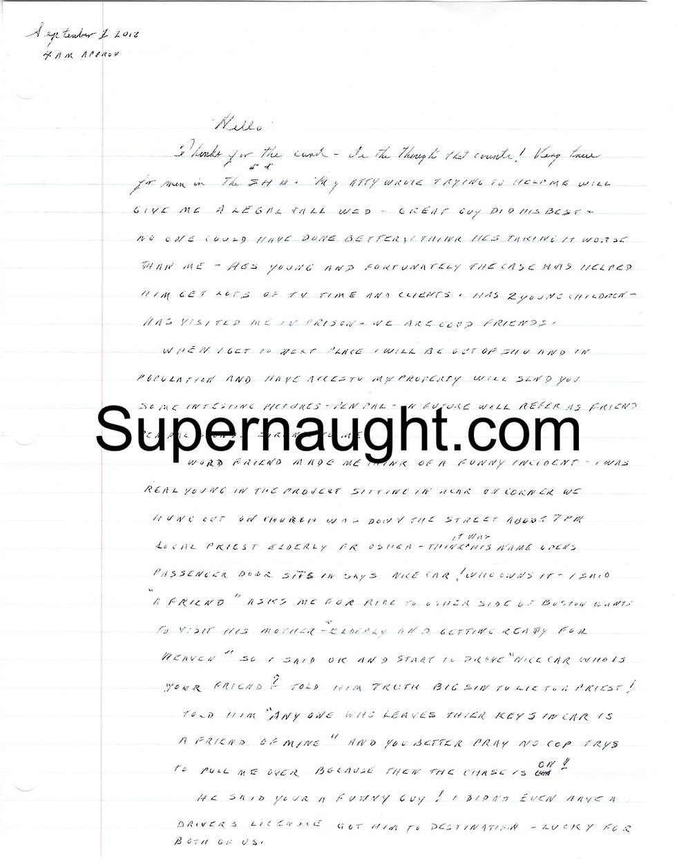 James Whitey Bulger letter