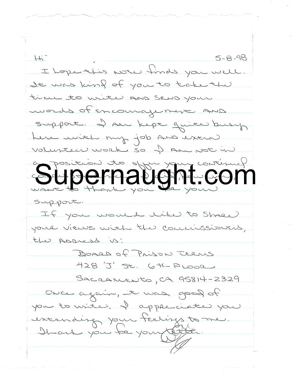Leslie Van Houten letters