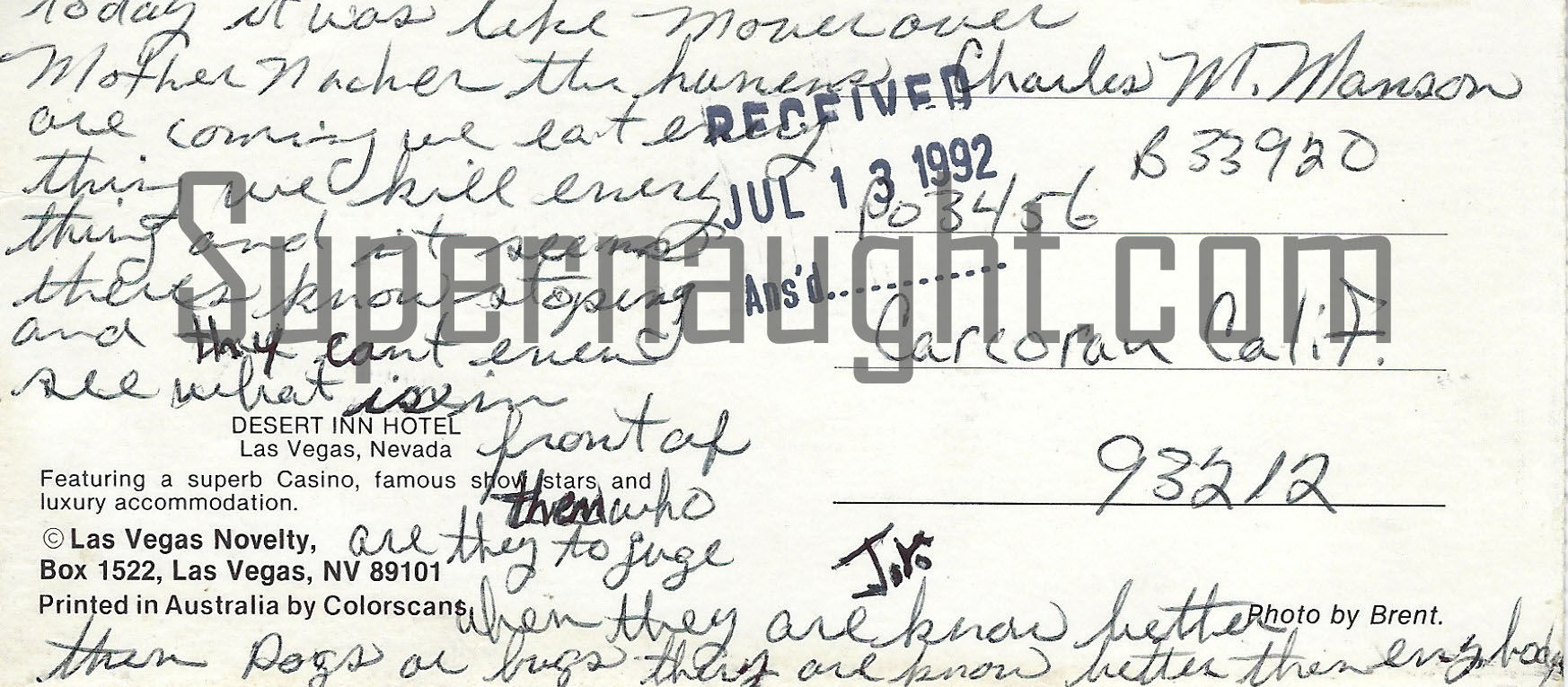 Charles Manson Pen Pal